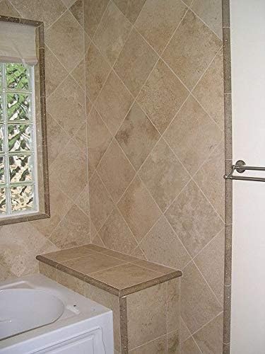 Tenedos 12x12 Tuscany Classic Travertine Natural Stone Tile for Floor, Wall, Pool, Bathroom, Kitchen - 0.38" Thick (Box of 10 Pieces, 10 sq. ft.)