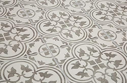 12x12 Flora Gray White Encaustic Ceramic Tile (10 Piece 10Sf Pack)