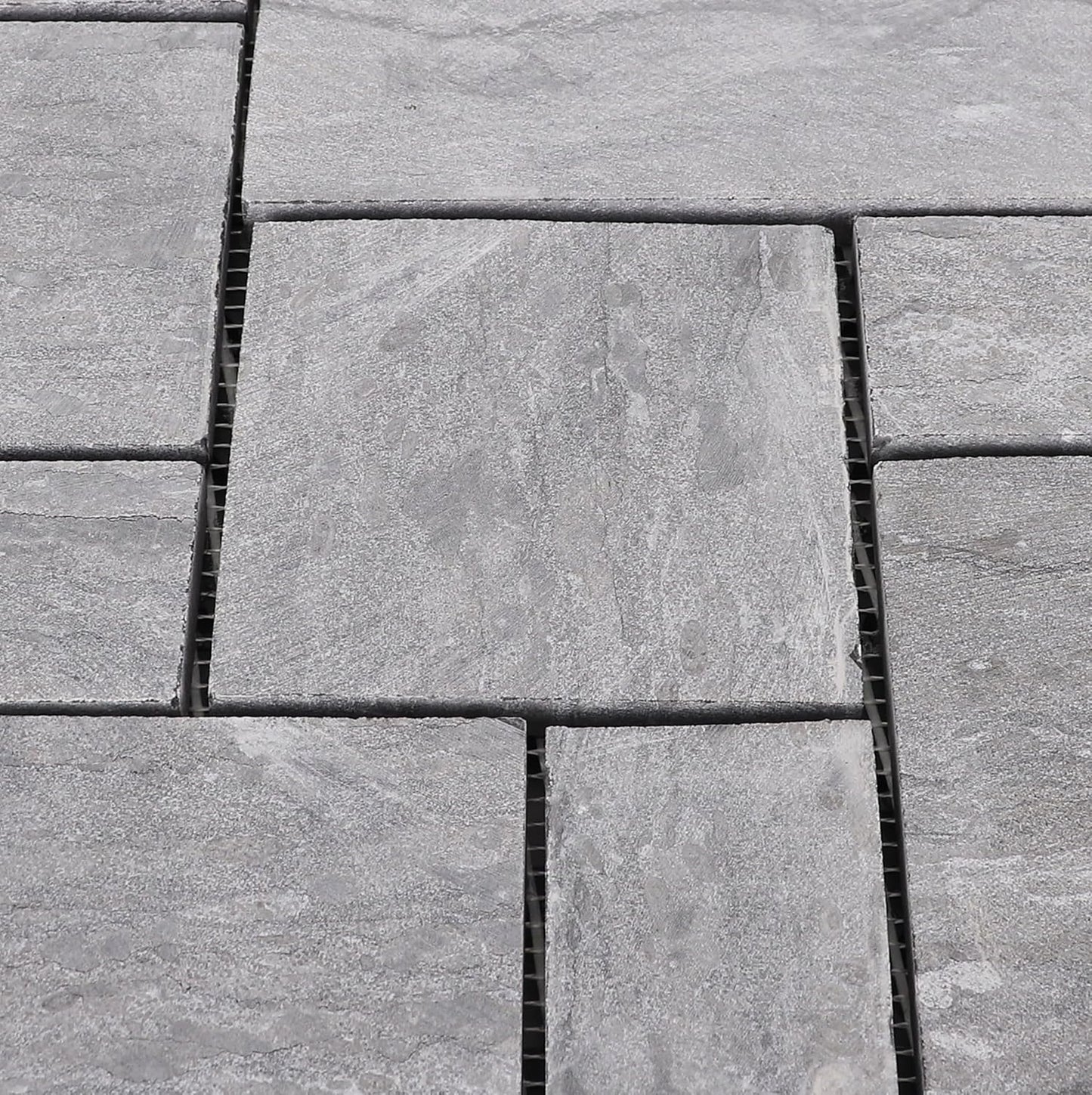 3rd Street Inn Slate Stone Tiles - Stone Outdoor Deck Tiles - Interlocking Patio Tiles - 12" x 12" Patio Flooring - Indoor/Outdoor Floor Tiles - Balcony Flooring (Pastoral Stone, 6 Pack)