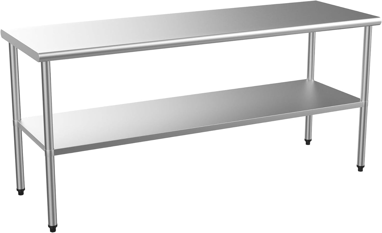 ROVSUN 24'' x 24'' Stainless Steel Table for Prep & Work,Commercial Worktables & Workstations, NSF Heavy Duty Metal Table with Adjustable UnderShelf for Kitchen Restaurant,Home,Hotel,Outdoor