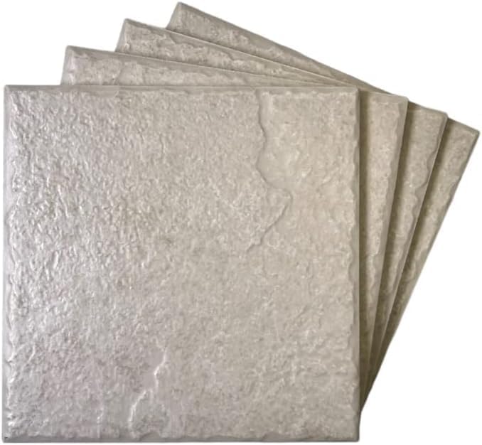 Tenedos Arctic Ivory Square 6x6 Ceramic Wall Tile Textured Matte, Kitchen Backsplash, Pool, Bathroom Shower, Accent Decor, Fireplace Surround (Box of 12.5 Square feet (50 Pieces))