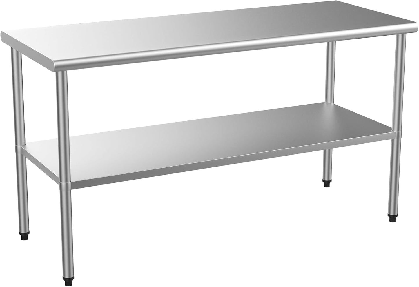 ROVSUN 24'' x 24'' Stainless Steel Table for Prep & Work,Commercial Worktables & Workstations, NSF Heavy Duty Metal Table with Adjustable UnderShelf for Kitchen Restaurant,Home,Hotel,Outdoor