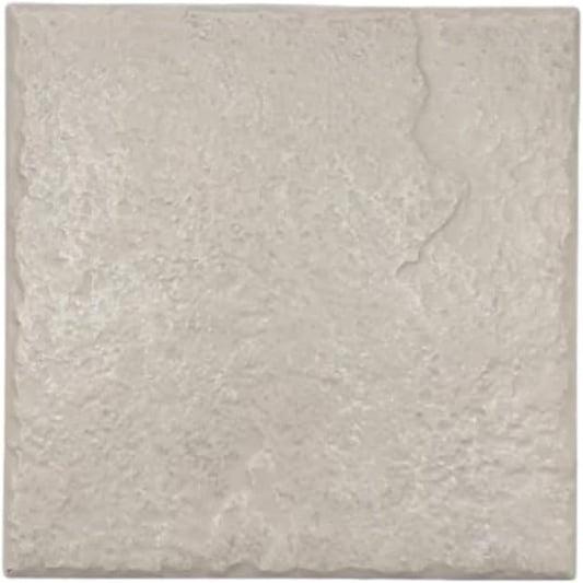 Tenedos Arctic Ivory Square 6x6 Ceramic Wall Tile Textured Matte, Kitchen Backsplash, Pool, Bathroom Shower, Accent Decor, Fireplace Surround (Box of 12.5 Square feet (50 Pieces))