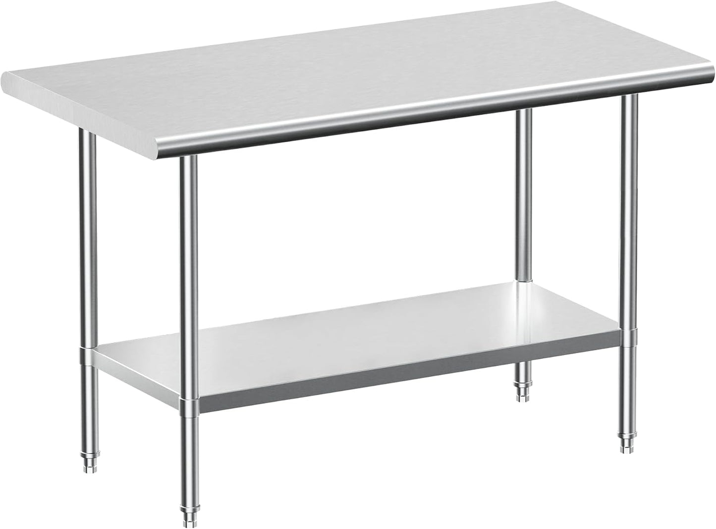 Stainless Steel Work Table, NSF Commercial Worktable with Undershelf and Legs for Restaurant, Home and Hotel - 24" D x 36" W x 34" H Inches
