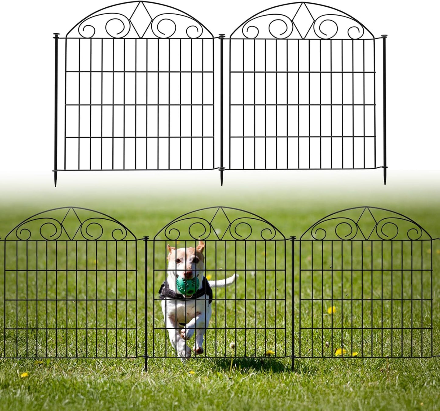 SUNLAX 10 Panels Garden Fence 24ft(L) x 40in(H) Fencing Tall for Yard Dog Pet Fence No Dig Temporary Fence Barrier for Outdoor Patio with Gate