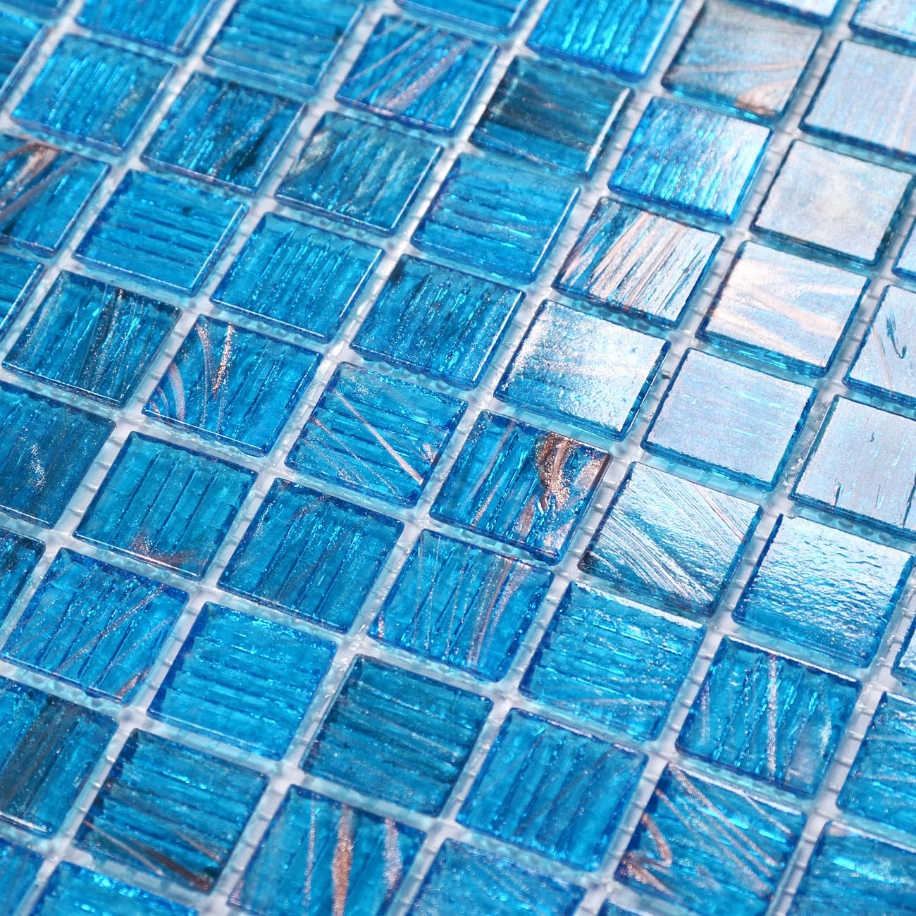11.5sqft Emerald Green Mosaic Iridescent Bathroom Floor Tile, Pool Tile, Kitchen Backsplash, Bathroom Backsplash and Wall Tiles, Accent Wall, Swimming Pool, Shower, Fireplace,(10pcs, Green)