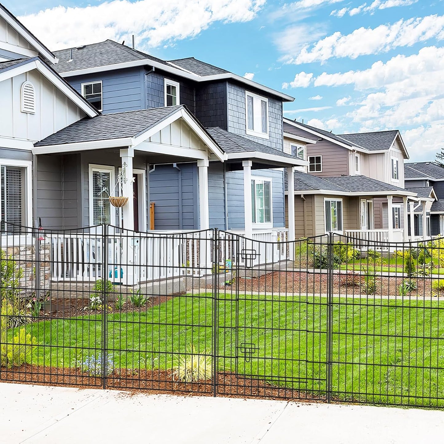 INJOPEXI Decorative Garden Fence 12 Panels 26ft(L)×36in(H) Metal Garden Fences with 11 Panels + 1 Gate, Animal Barrier Rabbit Fence Rustproof Wire Temporary Dog Fencing Outdoor for Backyard Lawn