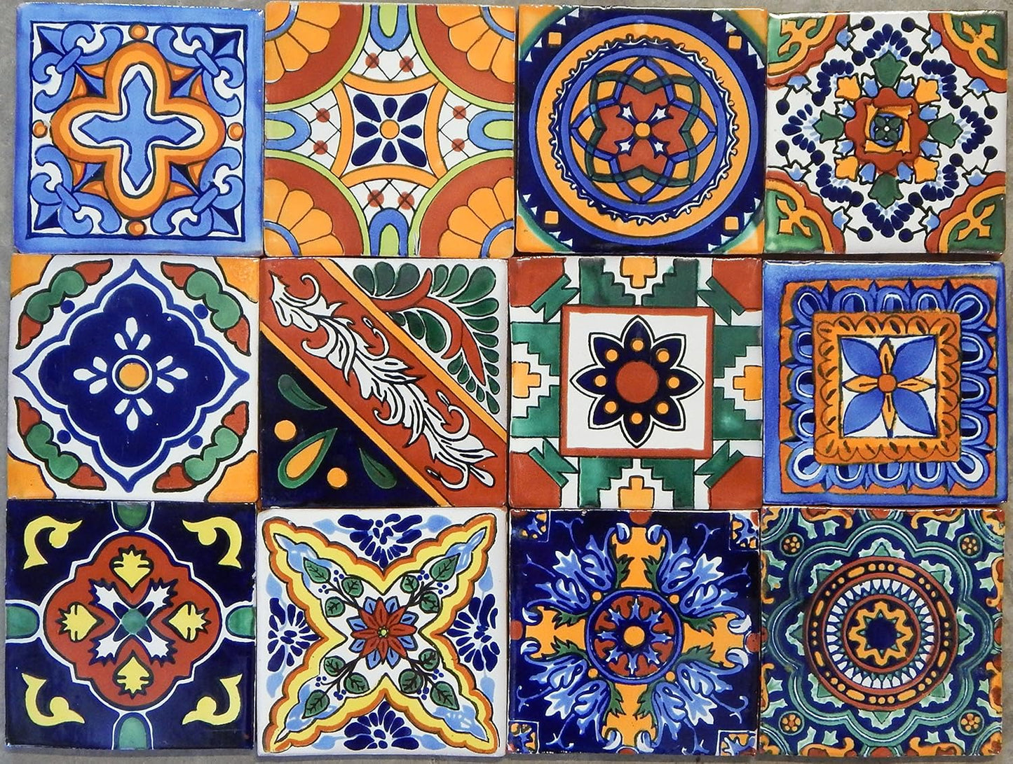 40 Mexican Talavera Tiles Hand Painted 6"x6" Stairs Backsplash 10 Designs